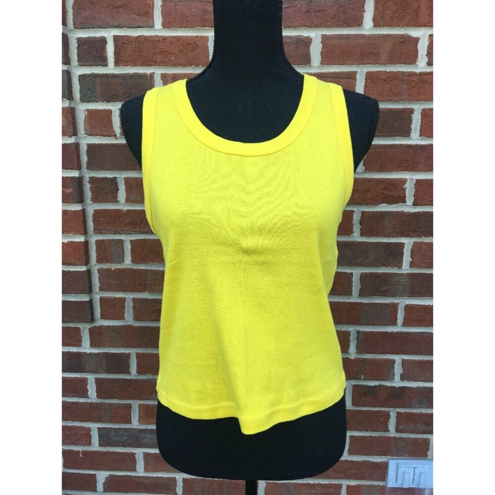 Vintage 90s Baby Fit Tank Top Yellow Energie Juniors Large